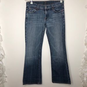 7 for all mankind flare medium wash blue jeans